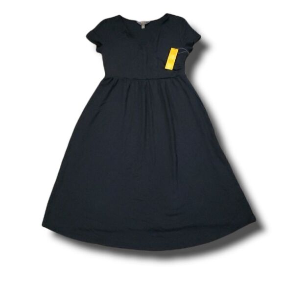 Stitch Fix | 41 Hawthorn‎ Digulio V-Neck Black Wrap Midi Maternity Dress Sz M - Picture 1 of 4